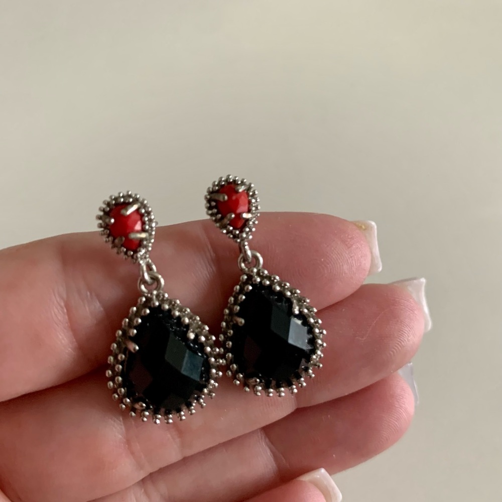 Reserved! Kendra Scott Black Red Halden Earrings